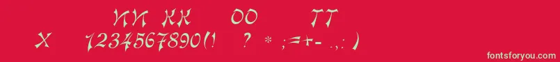 Tokio Font – Green Fonts on Red Background