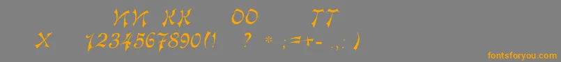 Tokio Font – Orange Fonts on Gray Background
