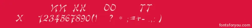 Tokio-Schriftart – Rosa Schriften auf rotem Hintergrund