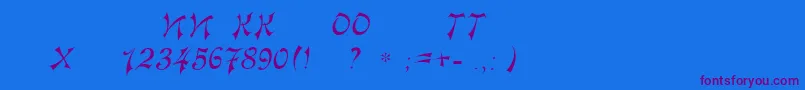 Tokio Font – Purple Fonts on Blue Background
