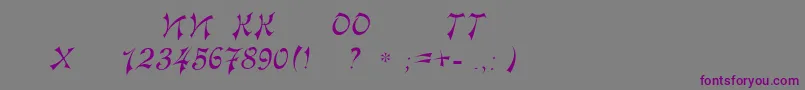 Tokio Font – Purple Fonts on Gray Background