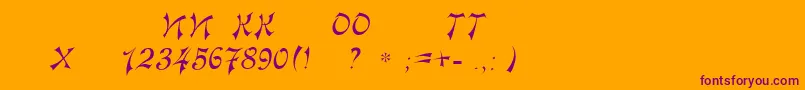 Tokio Font – Purple Fonts on Orange Background
