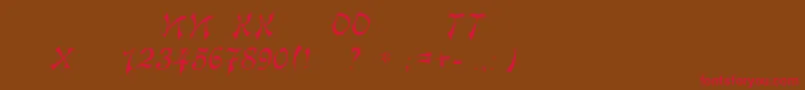 Tokio Font – Red Fonts on Brown Background