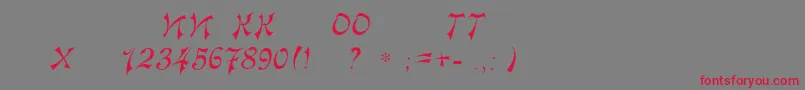 Tokio Font – Red Fonts on Gray Background