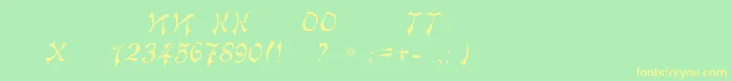 Tokio Font – Yellow Fonts on Green Background
