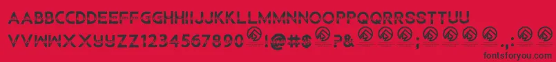 Шрифт ChildrenamonglionsRegular – чёрные шрифты на красном фоне