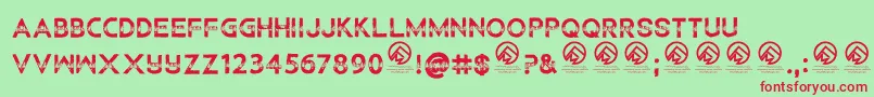 ChildrenamonglionsRegular Font – Red Fonts on Green Background