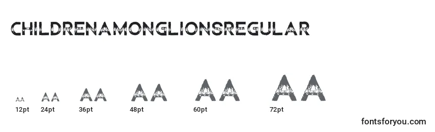 Размеры шрифта ChildrenamonglionsRegular