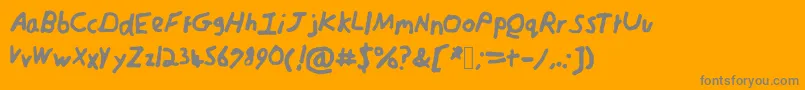 Harveyfont1-Schriftart – Graue Schriften auf orangefarbenem Hintergrund