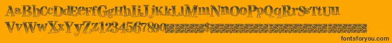 Visualmagnets-Schriftart – Schwarze Schriften auf orangefarbenem Hintergrund