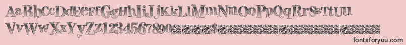 Visualmagnets-Schriftart – Schwarze Schriften auf rosa Hintergrund