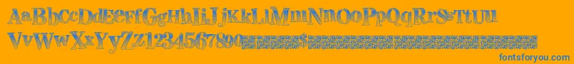 Visualmagnets Font – Blue Fonts on Orange Background