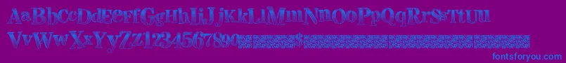 Visualmagnets-Schriftart – Blaue Schriften auf violettem Hintergrund