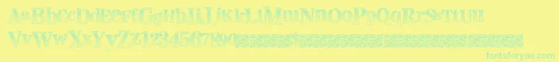 Visualmagnets Font – Green Fonts on Yellow Background