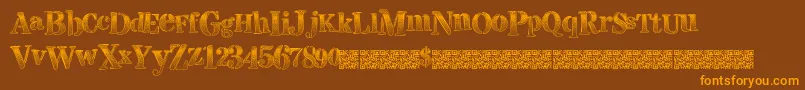 Visualmagnets Font – Orange Fonts on Brown Background