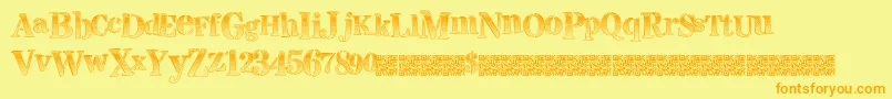 Visualmagnets Font – Orange Fonts on Yellow Background