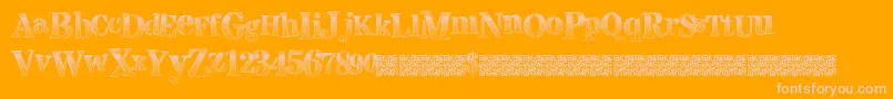 Visualmagnets-Schriftart – Rosa Schriften auf orangefarbenem Hintergrund