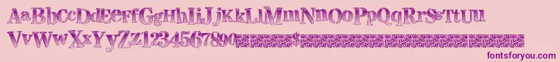 Visualmagnets-Schriftart – Violette Schriften auf rosa Hintergrund