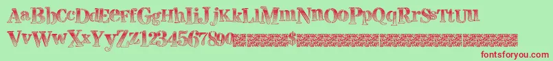 Visualmagnets Font – Red Fonts on Green Background