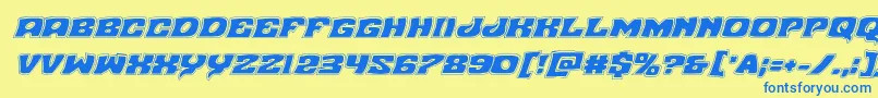 Nuevopassionacadital Font – Blue Fonts on Yellow Background