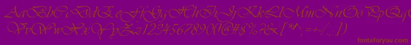 Viva-Schriftart – Braune Schriften auf violettem Hintergrund