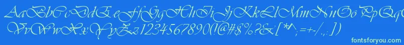 Viva Font – Green Fonts on Blue Background