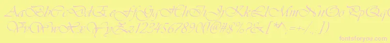 Viva-Schriftart – Rosa Schriften auf gelbem Hintergrund