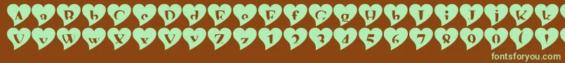 Mashyval-fontti – vihreät fontit ruskealla taustalla