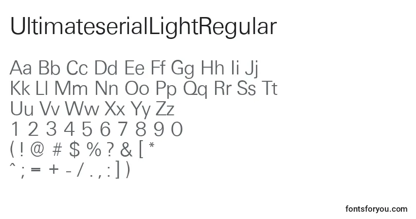 UltimateserialLightRegular-fontti – aakkoset, numerot, erikoismerkit