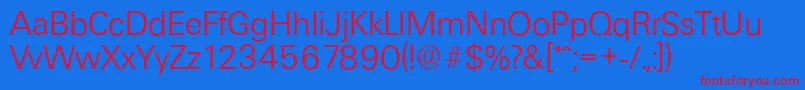 フォントUltimateserialLightRegular – 赤い文字の青い背景