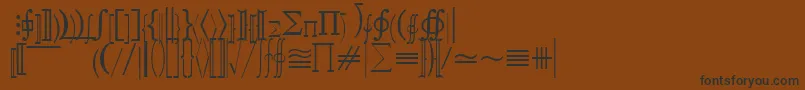 フォントQuantapifivesskRegular – 黒い文字が茶色の背景にあります