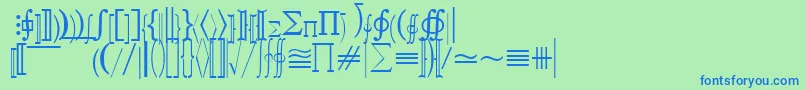 Шрифт QuantapifivesskRegular – синие шрифты на зелёном фоне