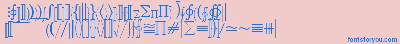 QuantapifivesskRegular-fontti – siniset fontit vaaleanpunaisella taustalla