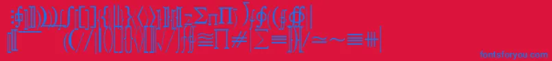 フォントQuantapifivesskRegular – 赤い背景に青い文字