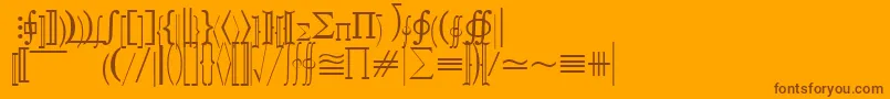 QuantapifivesskRegular-Schriftart – Braune Schriften auf orangefarbenem Hintergrund