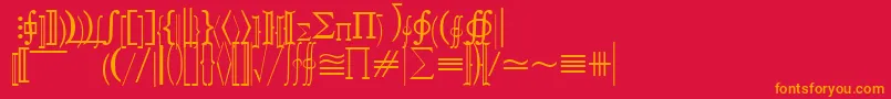Шрифт QuantapifivesskRegular – оранжевые шрифты на красном фоне