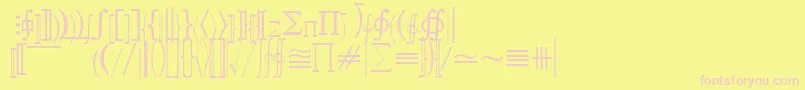 Fonte QuantapifivesskRegular – fontes rosa em um fundo amarelo
