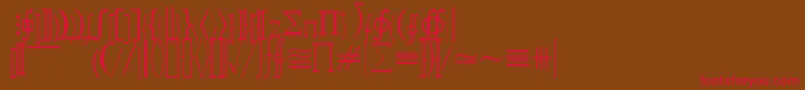QuantapifivesskRegular Font – Red Fonts on Brown Background