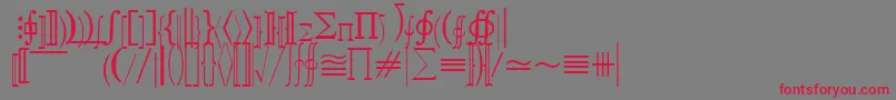 フォントQuantapifivesskRegular – 赤い文字の灰色の背景