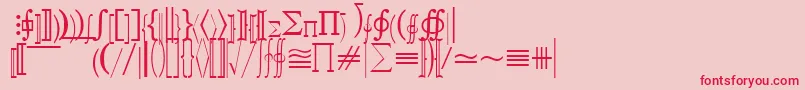 QuantapifivesskRegular-Schriftart – Rote Schriften auf rosa Hintergrund
