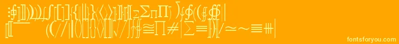 Fonte QuantapifivesskRegular – fontes amarelas em um fundo laranja