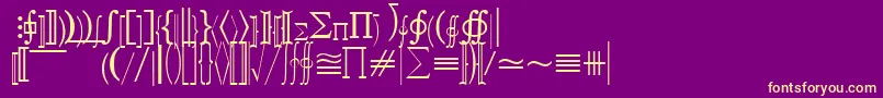 QuantapifivesskRegular-Schriftart – Gelbe Schriften auf violettem Hintergrund