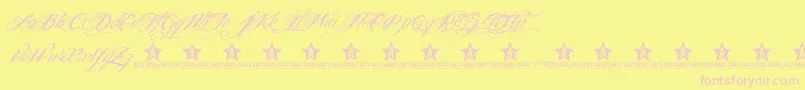 Inkitmt Font – Pink Fonts on Yellow Background