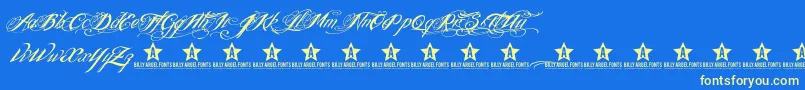 Inkitmt Font – Yellow Fonts on Blue Background