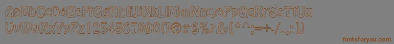 フォントBrookeRegular – 茶色の文字が灰色の背景にあります。