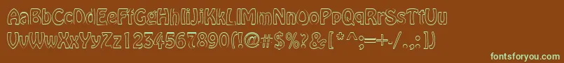 BrookeRegular Font – Green Fonts on Brown Background