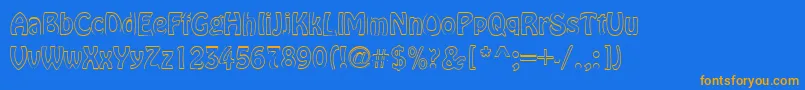 BrookeRegular Font – Orange Fonts on Blue Background