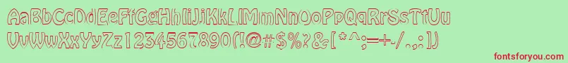 BrookeRegular Font – Red Fonts on Green Background