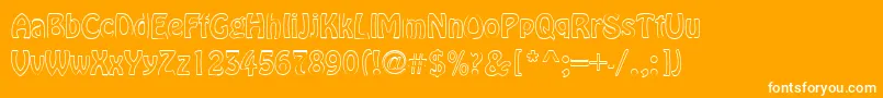 フォントBrookeRegular – オレンジの背景に白い文字