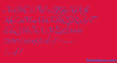 AlexandraZeferinoThree font – Blue Fonts On Red Background